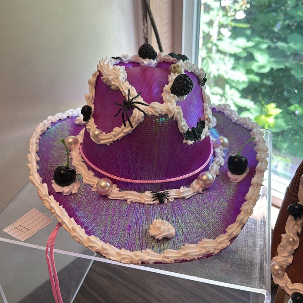 Cake Hat Purple Goth